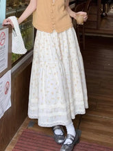 White Floral Midi Skirt - Casual A-Line