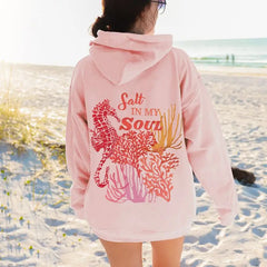 Letter Sea Embroidered Hoodie