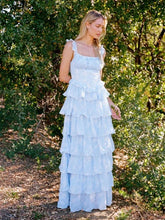 Blue Ruffles Layered Maxi Dress