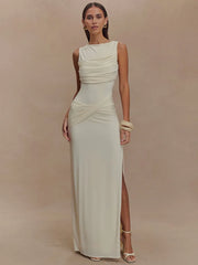 Jennifer Backless Ruched Maxi Dress