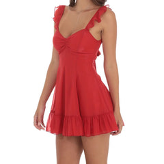 Floral Print Ruffle Strap Mini Dress - Summer Statement