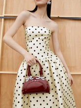 Polka Dot Strapless Maxi Dress