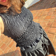 Polka Dot Ruched Tank Top