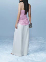 Mesh Drape Strapless Top