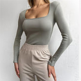 Basic Square Neck Knitted Tee