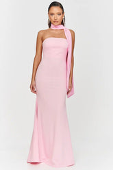 Solid Scarf Maxi Dress