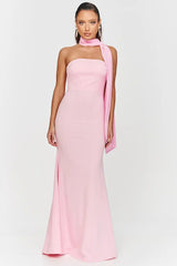 Solid Scarf Maxi Dress