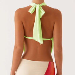 Orchid Deep Neck Halter Top