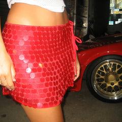 Sequin Tie-Up Mini Skirt �Lace-Up Sparkle