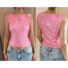 Sequin Pearl Starfish Tank Top