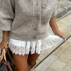 Stassi Pleated Mini Lace Skirt