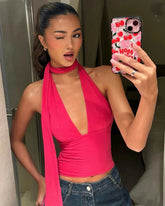 Mina Backless Scarf Tank Top