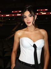 White Corset Tie Top