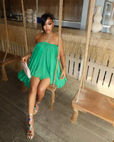 Frill O-Shaped Mini Dress