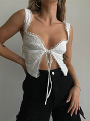 Crystal Lace Elegance Tank Top