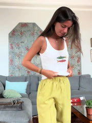 White 3d Beading Embroidery Tank Top