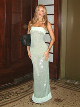 Strapless Sequin Maxi Dress