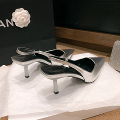 Luxe Mirror Slingback Heel Pumps