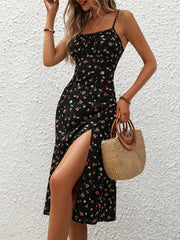 Printed Cami Tie Up Summer Midi Dress
