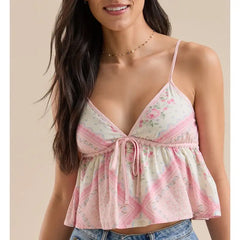 Floral Print Babydoll Crop Top