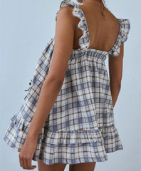 Bow Babydoll Ruffle Short Dress