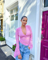 Valerian V-Neck Lacey Top