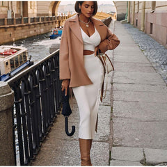 Claire Knitted Crop Top Skirt Set