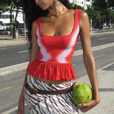 Tie Dye Ruffles Crop Top