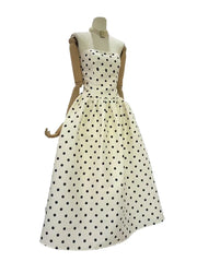 Polka Dot Strapless Maxi Dress