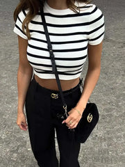 Karly Striped Knit Crop Top