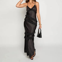 Ruffle Trim Cami Maxi Dress