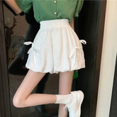Bow Elastic Loose Bloomer Shorts