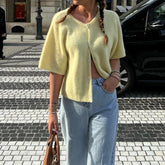 Button Up Short Sleeve Cardigan