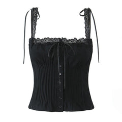Spliced Lace Slash Ruched Top