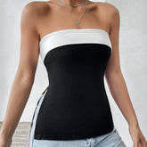 Contrast Black Tube Top