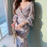 Sannian Spring Elegant V neck Dress