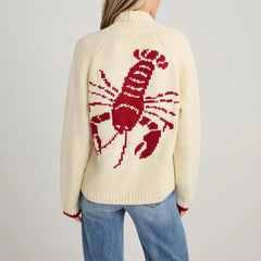 Lobster Knit Cardigan - Short O-Neck