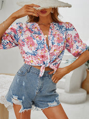 Vacation Casual Button Up Blouse