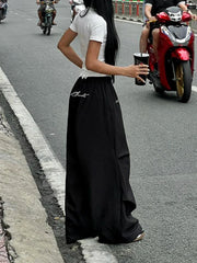 Lace Trim Loose Trousers