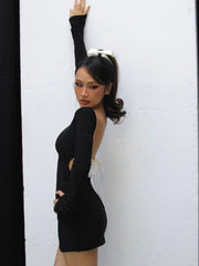 Bowberry Blast Backless Mini Dress