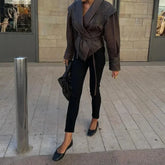 Remind Me Later Lace Up Leather Jacket