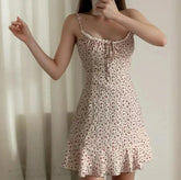 Flower Print Ruched Cami Mini Dress