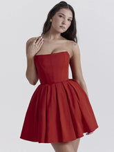 Strapless Corset Flare Mini Dress