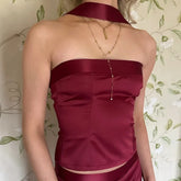 Satin Tube Top with Scarf