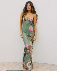 Floretta V Neck Spaghetti Dress