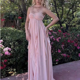 Ruffles Scarf Collar Long Dress