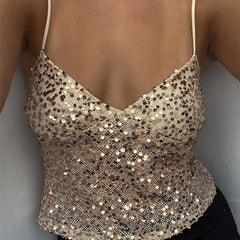 Gold Sequin Cami Top