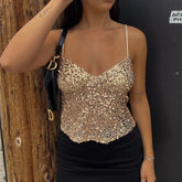 Gold Sequin Cami Top