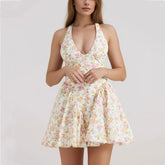 Floral Halter Mini Dress