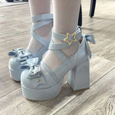 Admiring You Retro Bow Chunky Heels